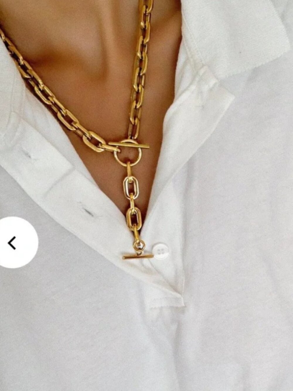 Cameron Chunky Gold Toggle Lariat Necklace